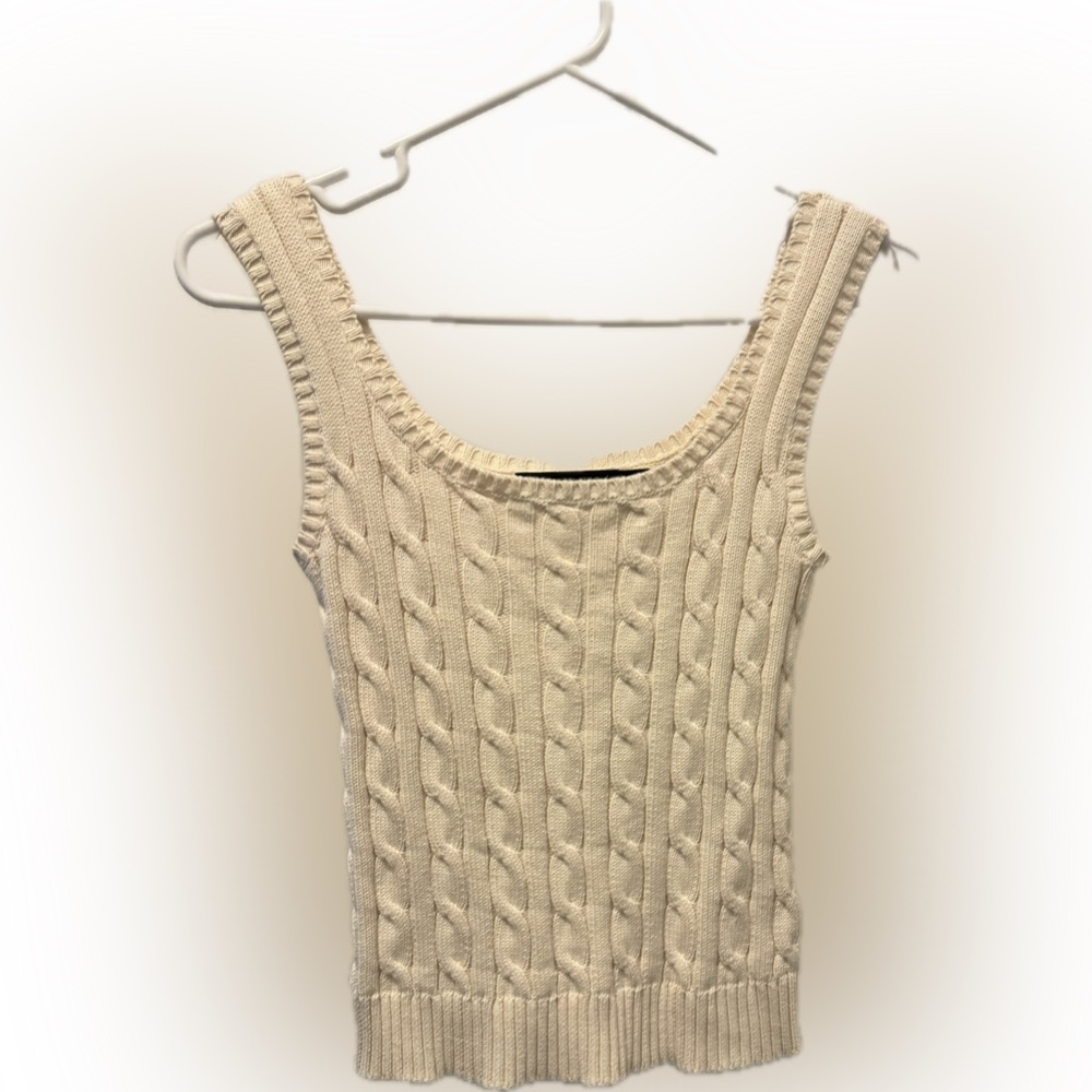 Polo ribbed sleeveless top